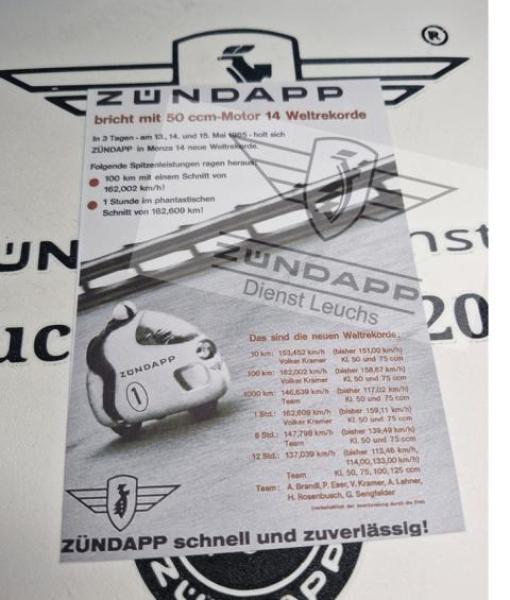 Repro Postkarte 14 Weltrekorde mit 50ccm in 3 Tagen in Monza 13-15.Mai 1965 !